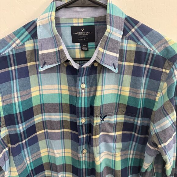 American Eagle Button Up Shirt Men's Medium - Picture 3 of 5